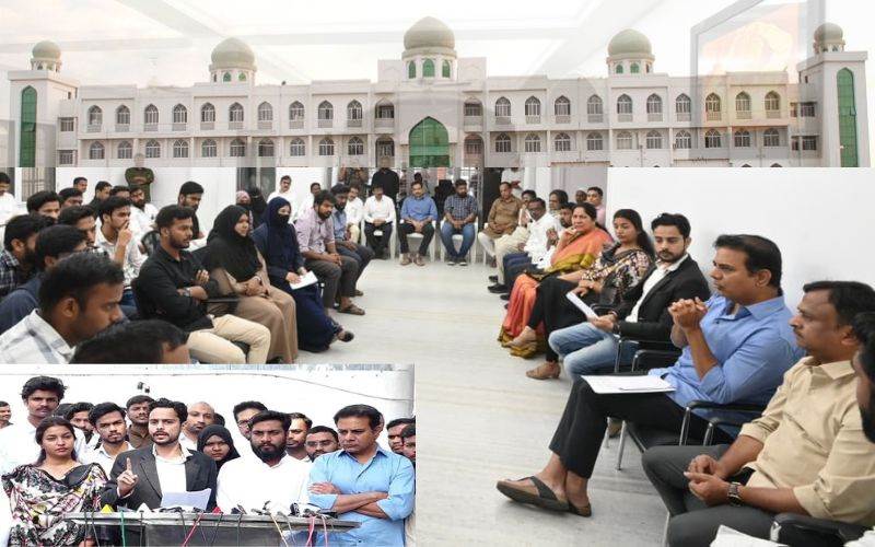   اردو یونیورسٹی اراضی کا تحفظ کرنے طلبا پْرعزم۔ کے ٹی آر سے مانو طلبا کی ملاقات 